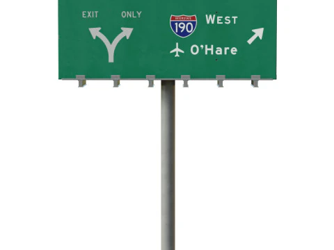 Highway Sign 01 3D Model
