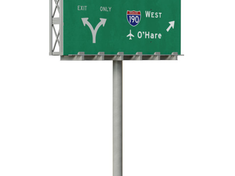 Highway Sign 01 3D Model