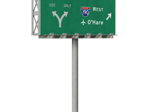 Highway Sign 01 3D Model