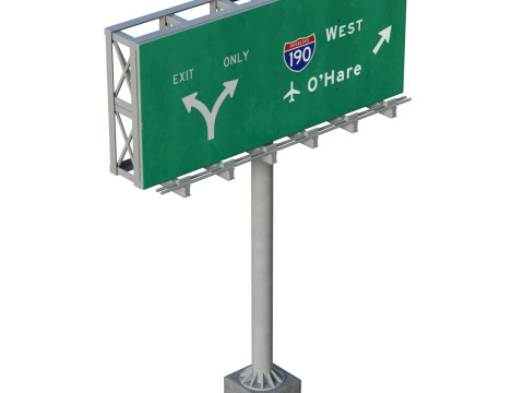 Highway Sign 01 3D Model