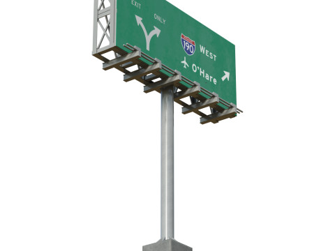 Highway Sign 01 3D Model