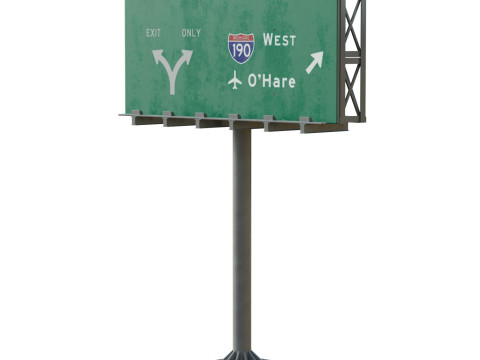 Highway Sign 01 3D Model