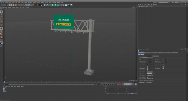 Highway Sign 02 3D Model in Cityscapes 3DExport