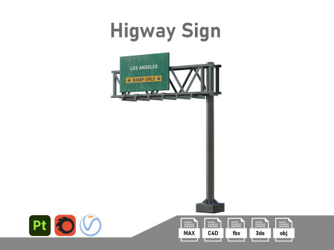 Highway Sign 02 3D Model