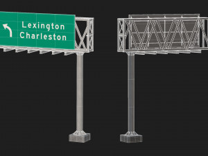 Highway Sign 03 3D मॉडल