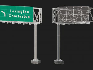 Highway Sign 03 3D Model