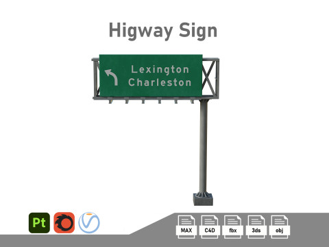 Highway Sign 03 3D मॉडल