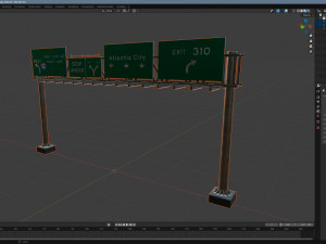 Highway Sign 05 3Dモデル