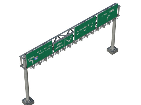 Highway Sign 05 3Dモデル