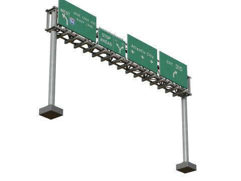 Highway Sign 05 3Dモデル