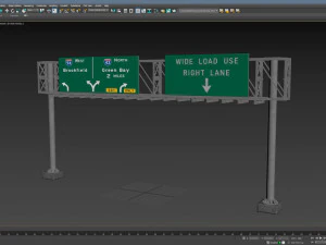 Highway Sign 06 3D Model