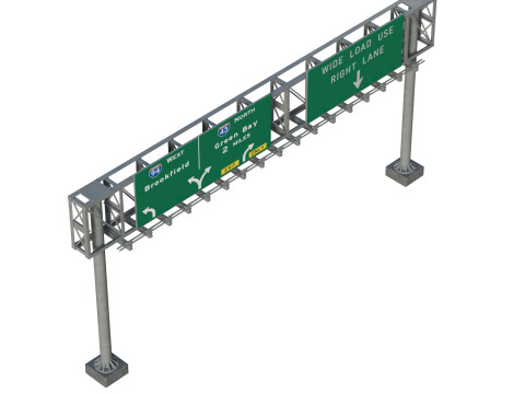 Highway Sign 06 3D Model