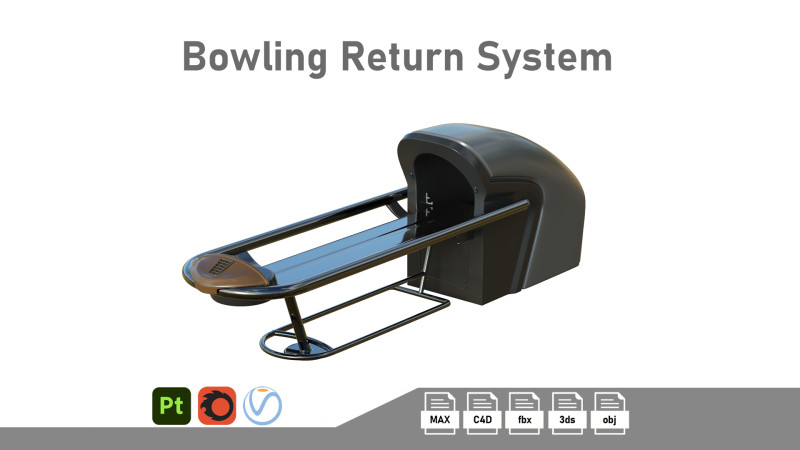 Bowling Return System 3D Модель .c4d .max .obj .3ds .fbx .stl .blend 