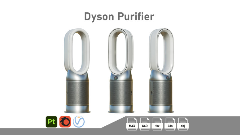 Dyson Purifier 3D Model .c4d .max .obj .3ds .fbx .stl .blend 