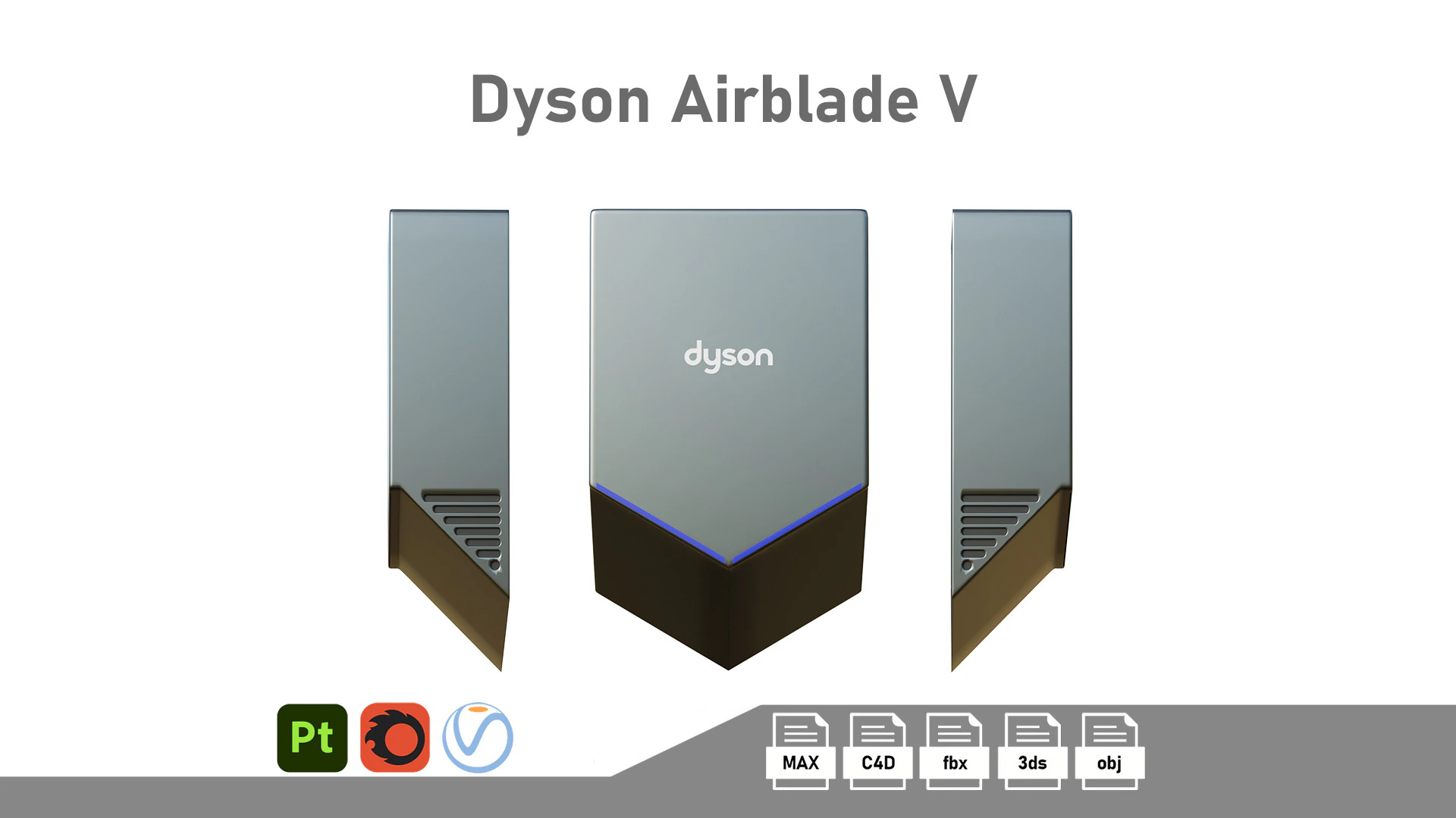Dyson Airblade V 3D Model .c4d .max .obj .3ds .fbx .stl .blend