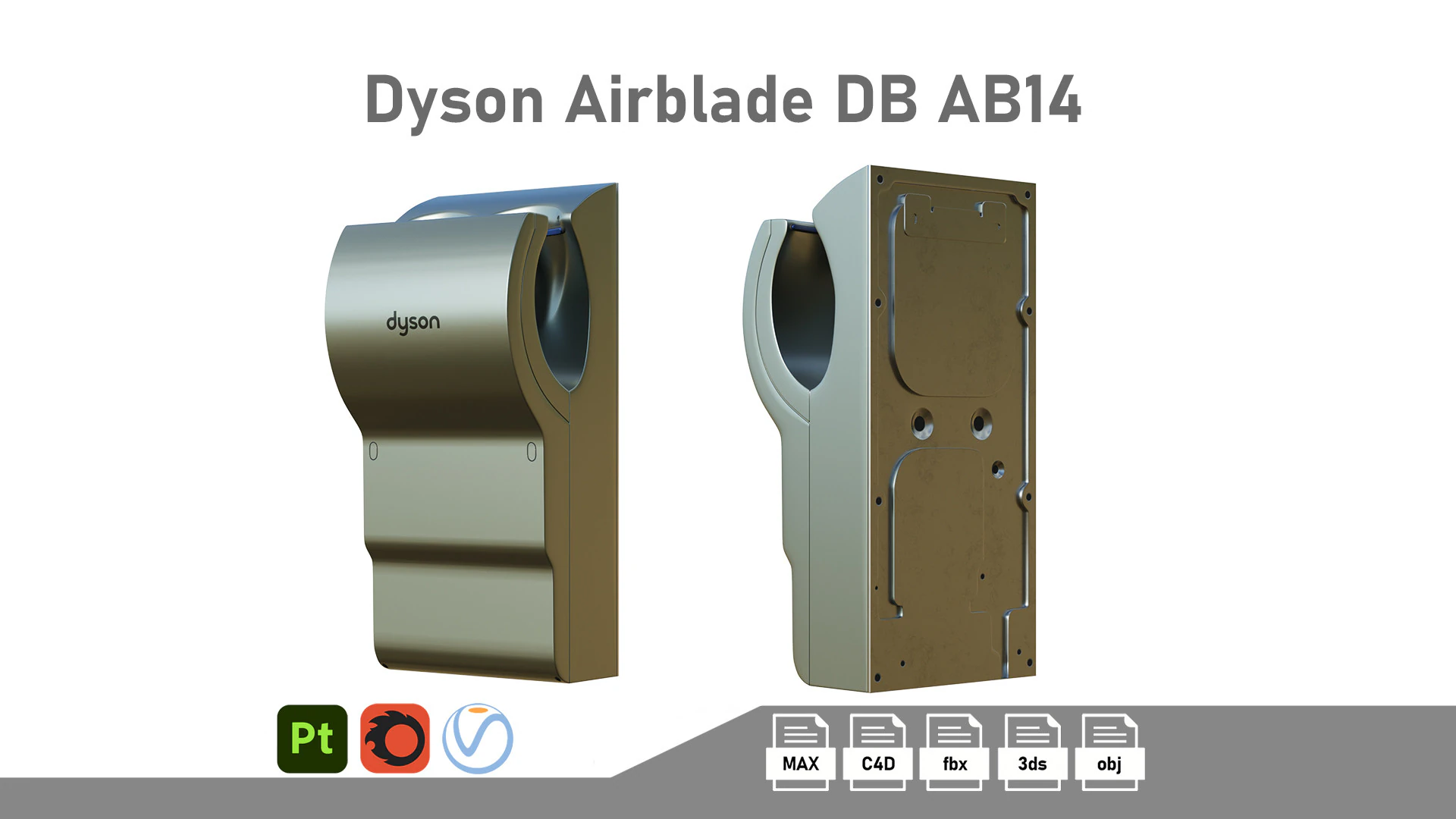 Dyson Airblade db AB14 Modelo 3D .c4d .max .obj .3ds .fbx .stl .blend 
