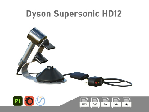 डायसन सुपरसोनिक HD12 3D मॉडल