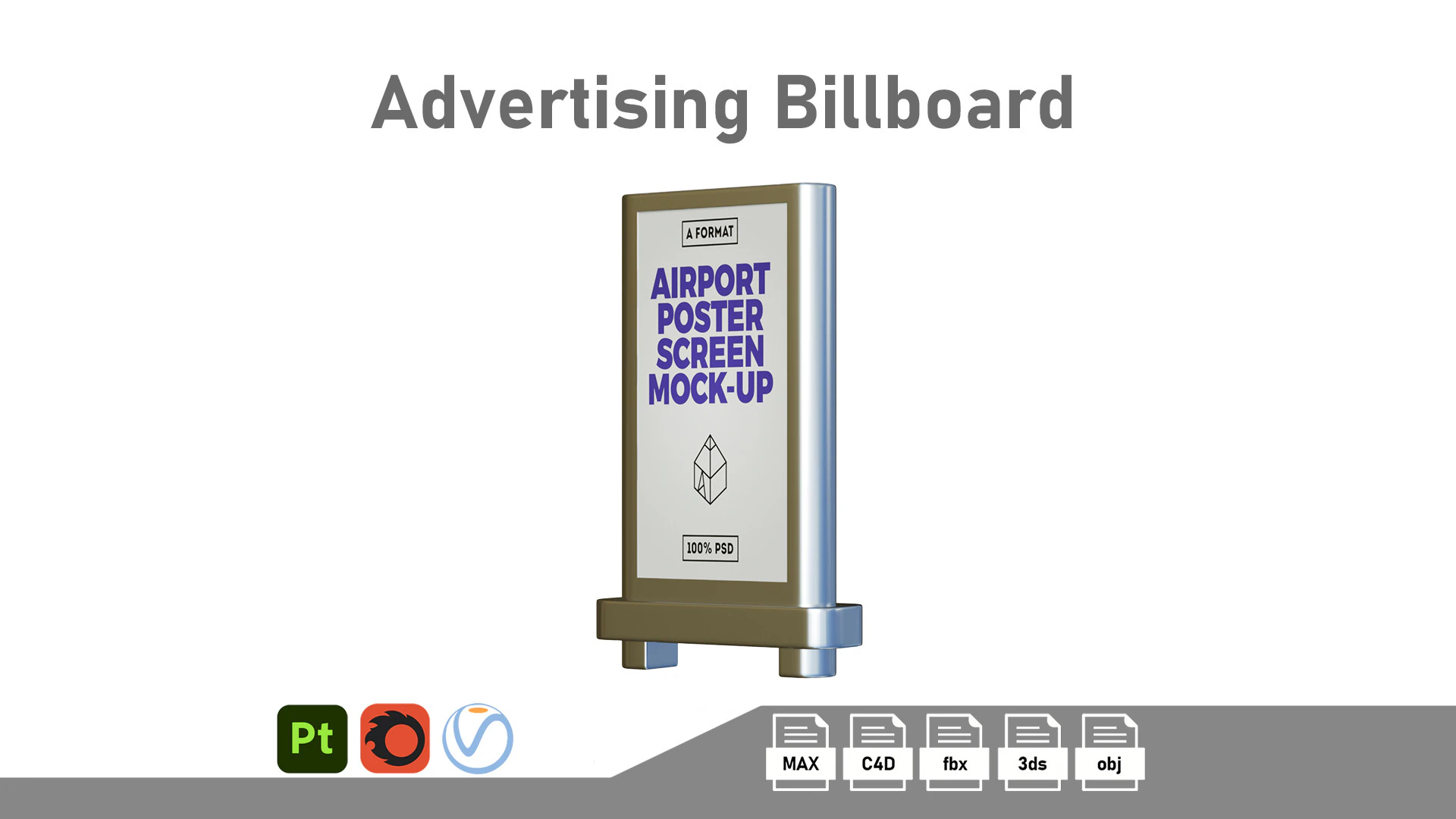 Advertising Billboard 3D Model .c4d .max .obj .3ds .fbx .stl .blend
