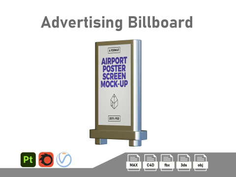 विज्ञापन बिलबोर्ड 3D मॉडल