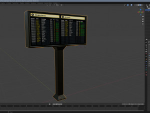 Airport Departures Sign Modelo 3D
