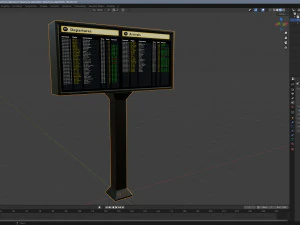 Airport Departures Sign 3D Model