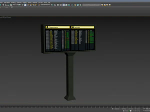 Airport Departures Sign 3D Model