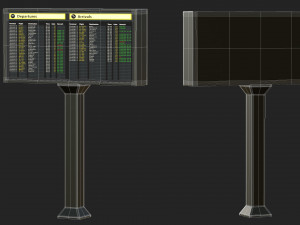 Airport Departures Sign Modelo 3D