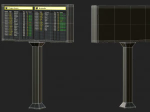 Airport Departures Sign 3D Model