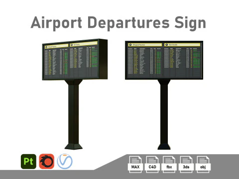Placa de embarque do aeroporto Modelo 3D