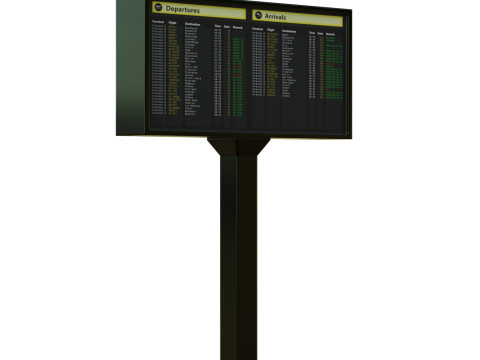 Airport Departures Sign Modelo 3D
