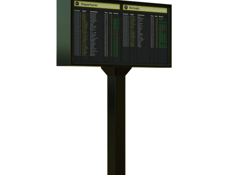 Airport Departures Sign 3D Model