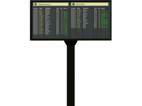 Airport Departures Sign Modelo 3D