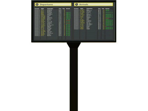 Airport Departures Sign 3D Model