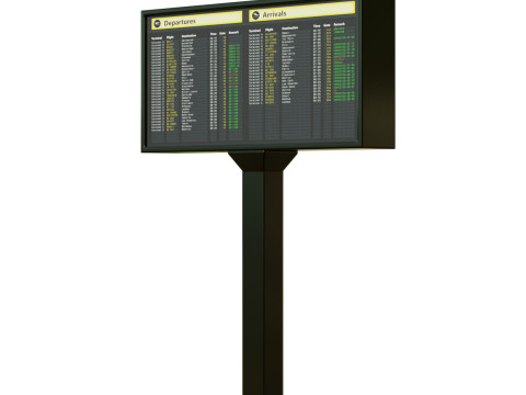 Airport Departures Sign Modelo 3D
