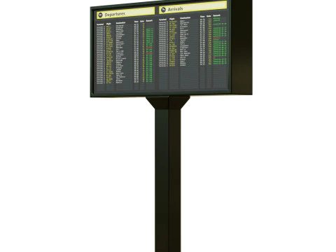 Airport Departures Sign 3D Model