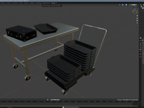 Airport Table Props 3D Model