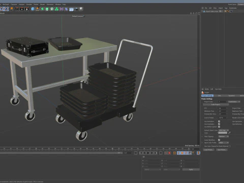 Airport Table Props 3D Model