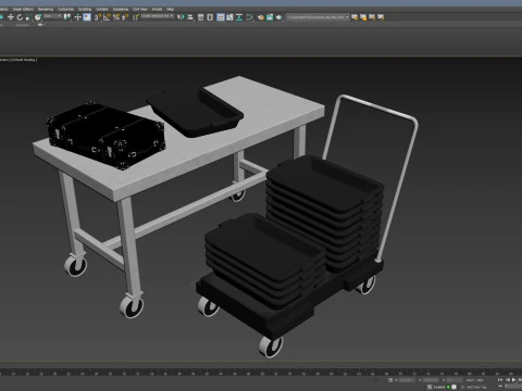 Airport Table Props 3D Model