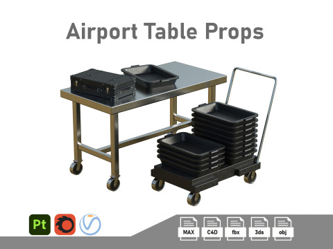Airport Table Props 3D Модель