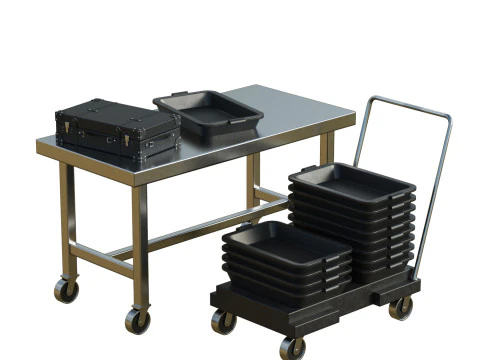 Airport Table Props 3D Model