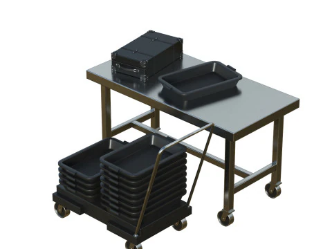 Airport Table Props 3D Model