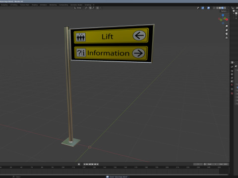 Airport Sign 3D Model