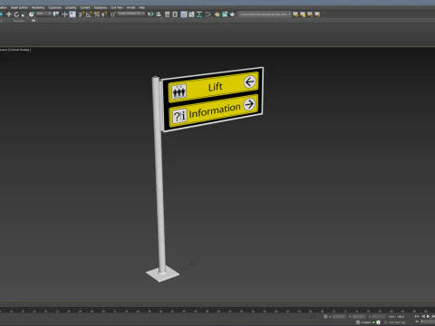 Airport Sign 3D Model