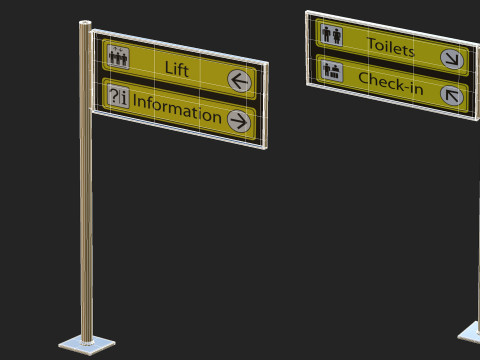 Airport Sign 3D Model