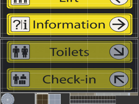 Airport Sign 3D Model