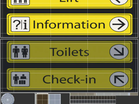 Airport Sign 3D Model