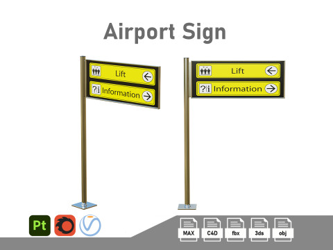 Airport Sign Modelo 3D