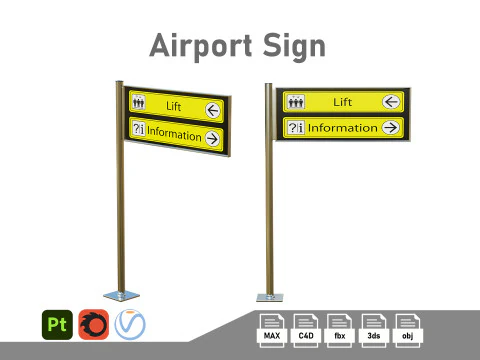 Znak lotniska Model 3D