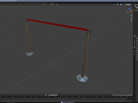 Airport Crowd Barrier 3D Model