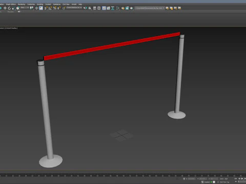 Airport Crowd Barrier 3D Model